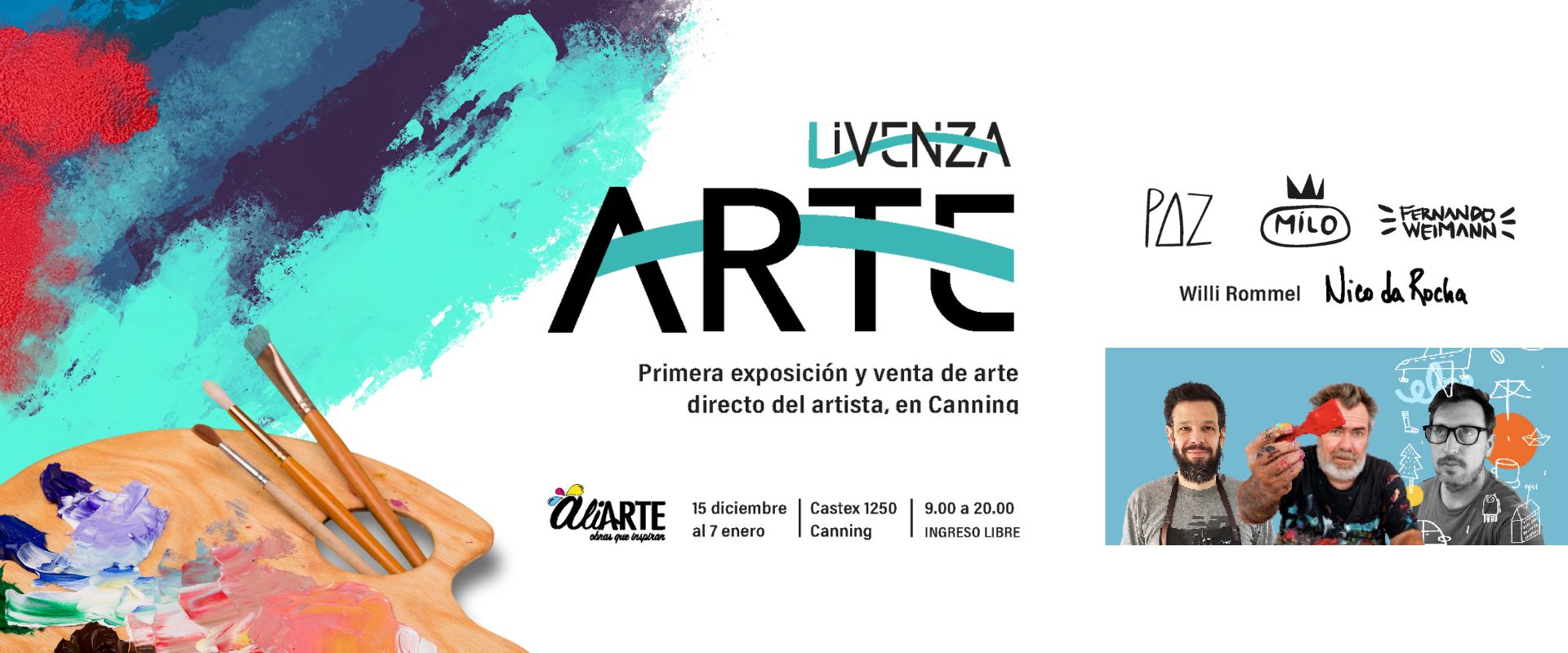 primera exposicion y venta de arte en canning de la mano de Livenza